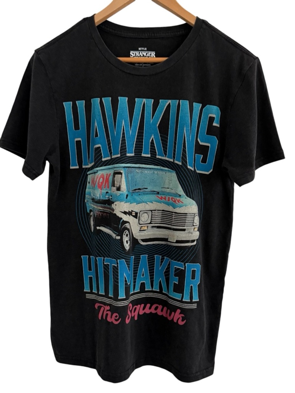 Stranger Things "Hawkins Hitmaker" Graphic Tee - Black & Teal